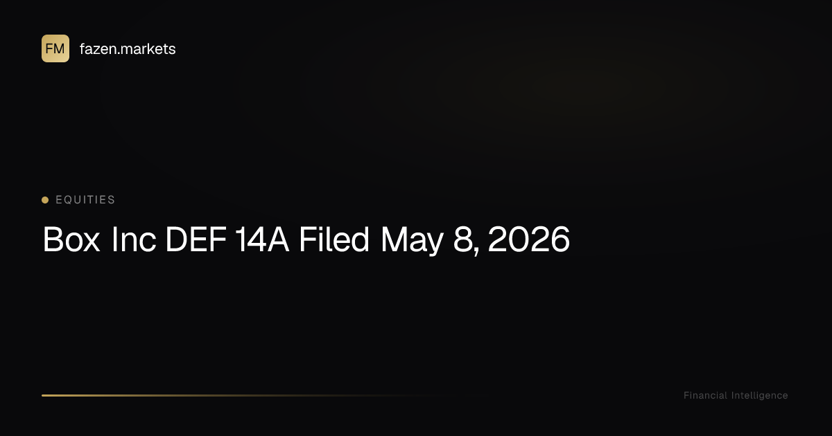 Box Inc DEF 14A Filed May 8, 2026 | Fazen Markets