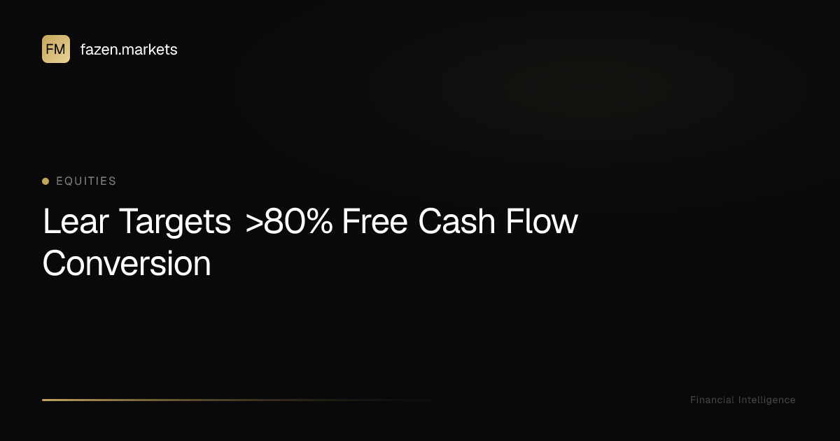 Lear Targets >80% Free Cash Flow Conversion | Fazen Markets
