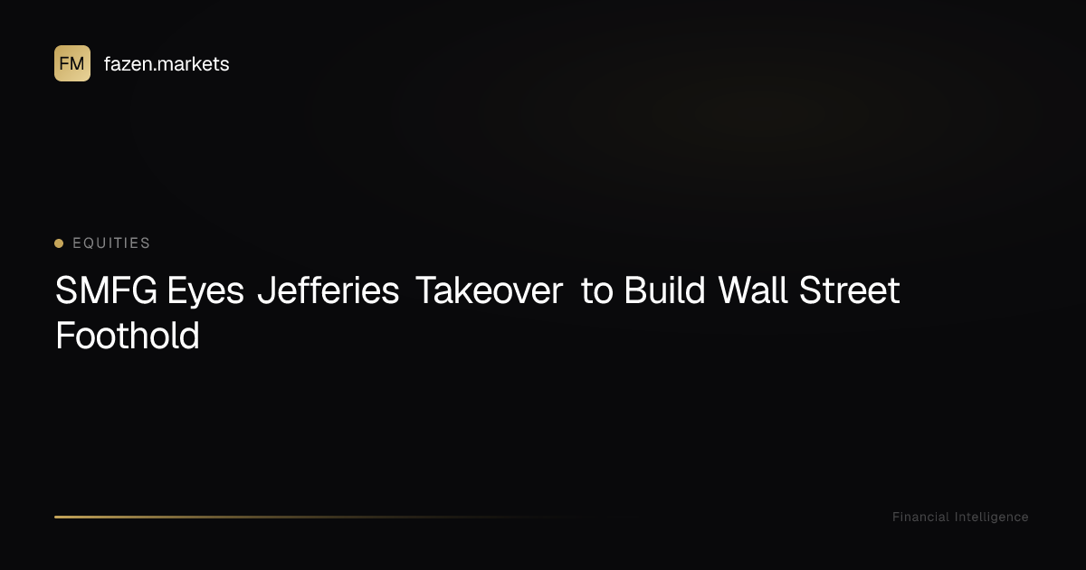 SMFG Eyes Jefferies Takeover to Build Wall Street Foothold | Fazen Markets