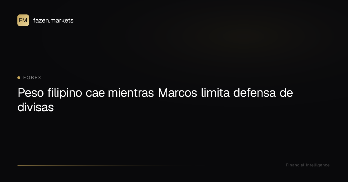 Peso filipino cae mientras Marcos limita defensa de divisas | Fazen Markets