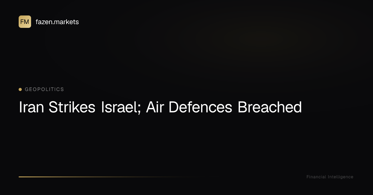 Iran Strikes Israel; Air Defences Breached | Fazen Markets