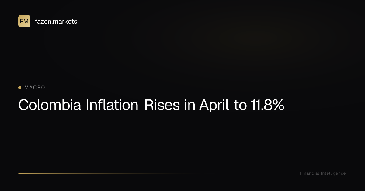Colombia Inflation Rises in April to 11.8% | Fazen Markets