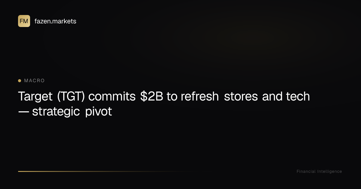 Target (TGT) commits $2B to refresh stores and tech — strategic pivot ...