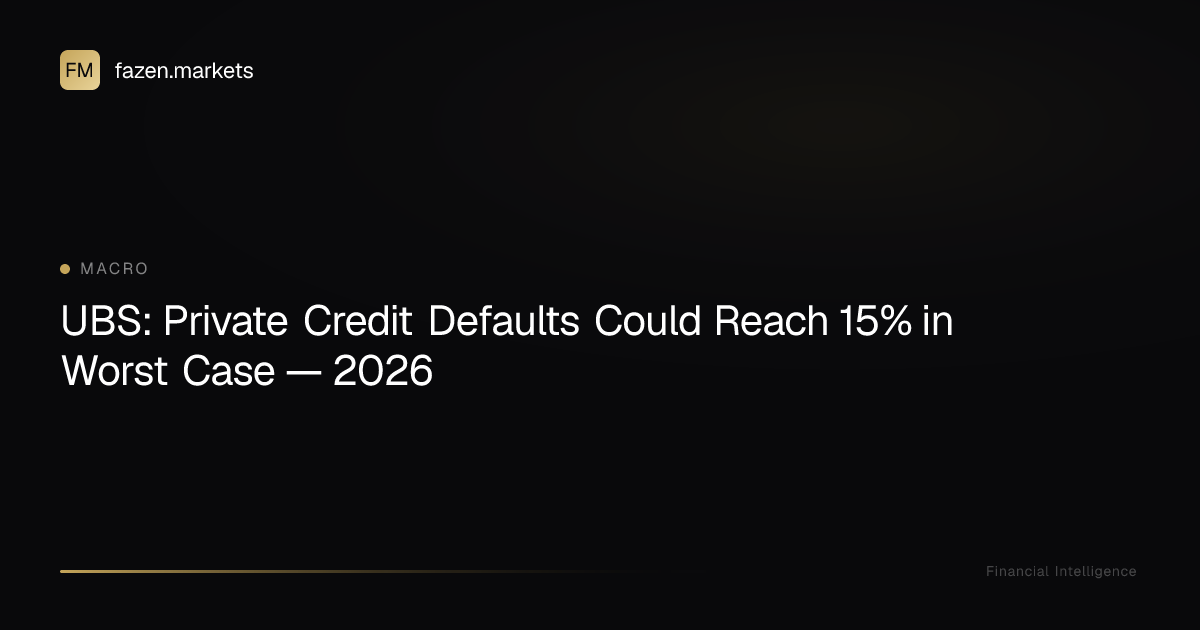 UBS: Private Credit Defaults Could Reach 15% in Worst Case — 2026 ...