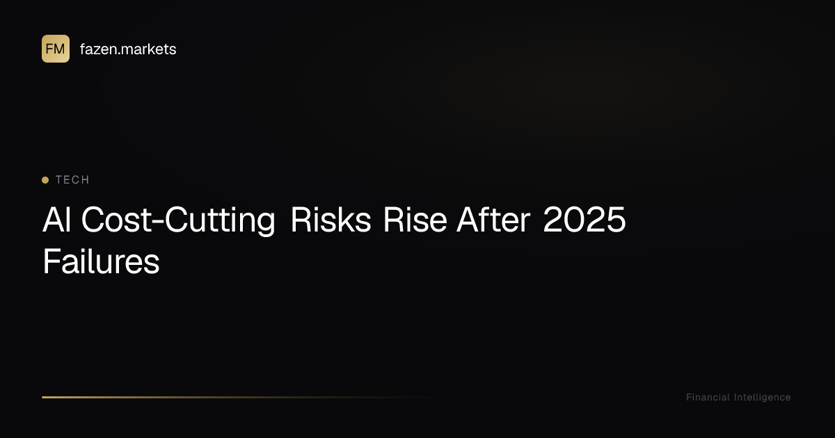 AI Cost-Cutting Risks Rise After 2025 Failures | Fazen Markets