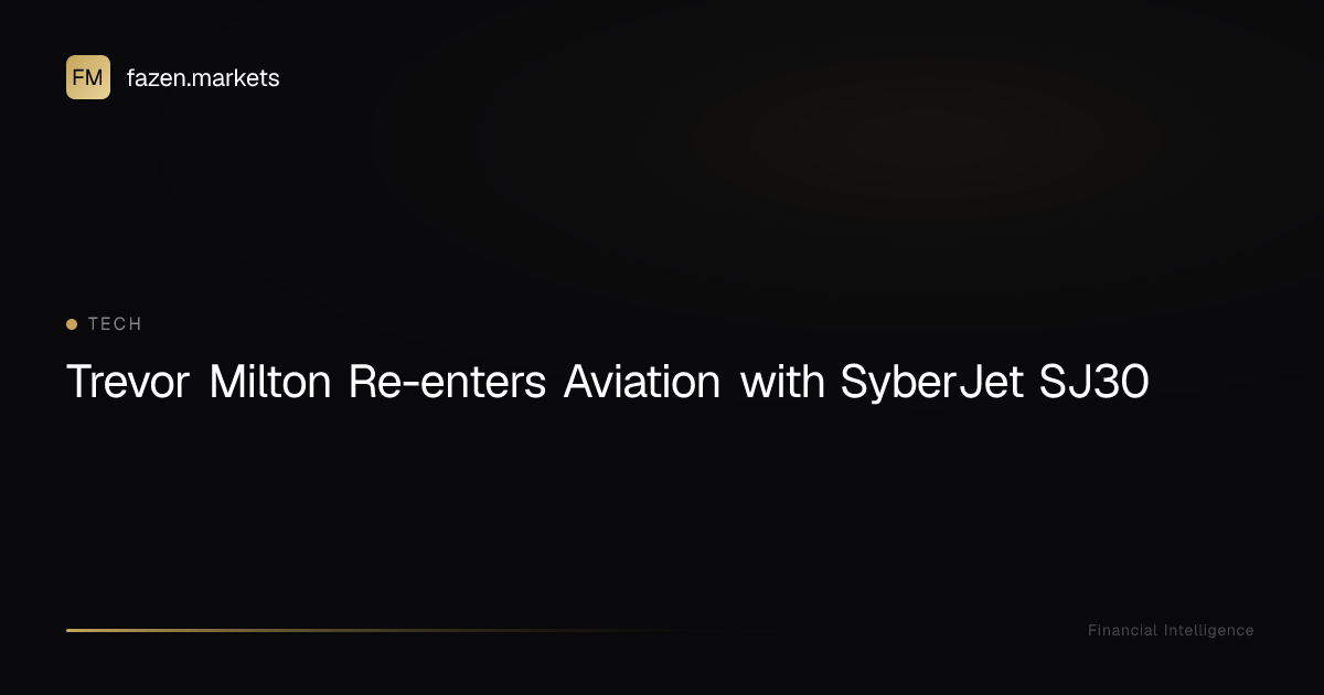 Trevor Milton Re-enters Aviation with SyberJet SJ30 | Fazen Markets
